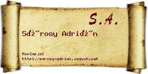 Sárosy Adrián névjegykártya