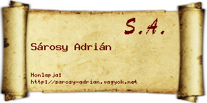 Sárosy Adrián névjegykártya